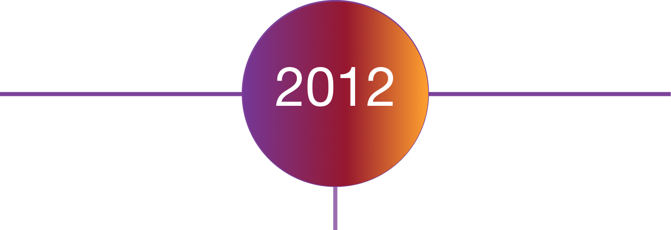 Timeline icon displaying the year 2012